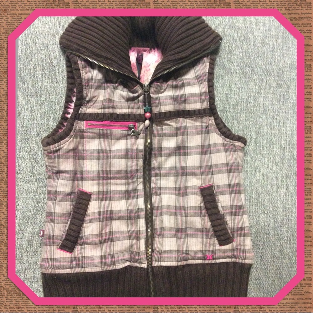 Girls heavy Hurley zip up Vest sz. M or 7/8